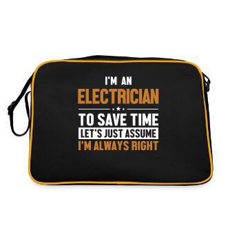 Electrician Let's Assume I'm Right Électricien - Sac Retro - noir/or - Dos