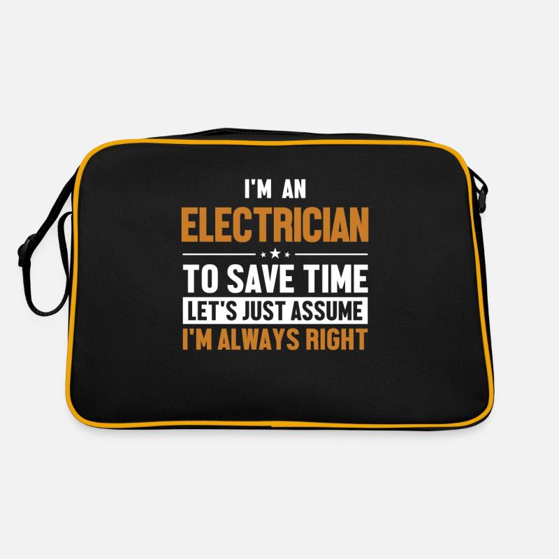 Electrician Let's Assume I'm Right Elektroniker Retro Tasche