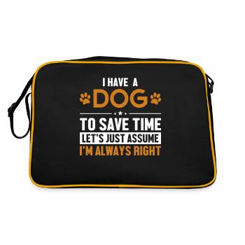Dog Let's Assume I'm Right Mâle Quadrupède Wauwau - Sac Retro - noir/or - Dos