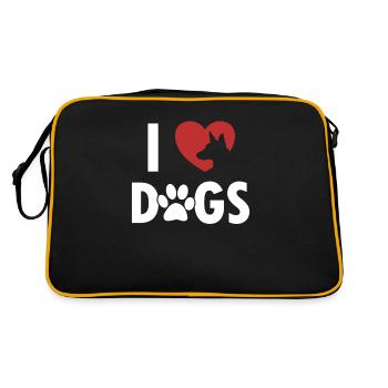 I love Dogs Quadrupède Wauwau Mâle Propriétaire - Sac Retro - noir/or - Dos