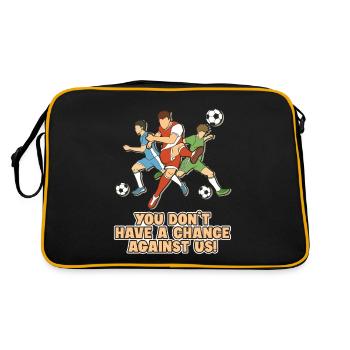 Don't Have A Chance Against Us Fußballprofi - Retro Tasche - Schwarz/Gold - Hinten