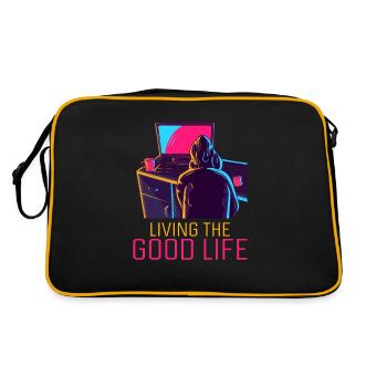Living The Good Life Full Stack Coder Software - Retro Bag - black/gold - Back