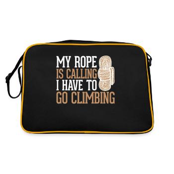 My Rope is Calling I have to Go Alpinklettern - Retro Tasche - Schwarz/Gold - Hinten