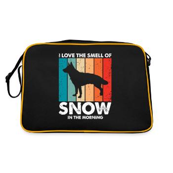 Militär Design Polizei Hund Deutscher Schäfer - Retro Tasche - Schwarz/Gold - Hinten