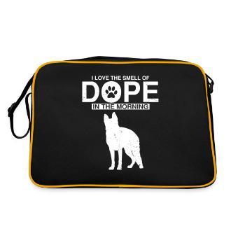 Design Deutscher Schäferhund Polizei Design - Retro Tasche - Schwarz/Gold - Hinten