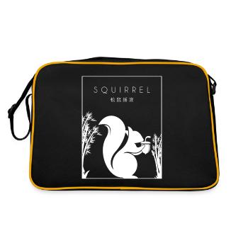Squirrel Chinese Hanzi Squirrel Fuchshörnchen - Retro Tasche - Schwarz/Gold - Hinten