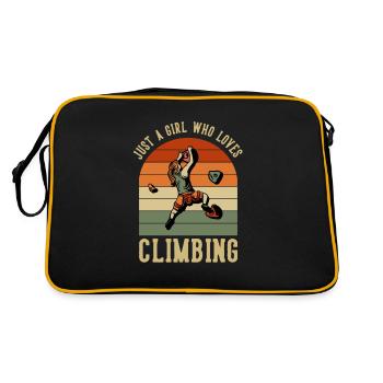 Just a Girl who Loves Climbing Bouldering Climber - Retro Bag - black/gold - Back
