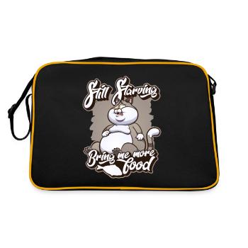 Still Starving bring me more Food Hauskatze - Retro Tasche - Schwarz/Gold - Hinten