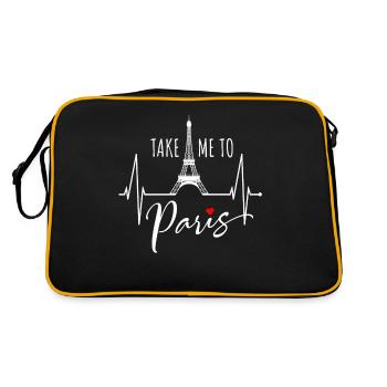 Emmenez-moi à Paris Heartbeat Tour Eiffel France - Sac Retro - noir/or - Dos