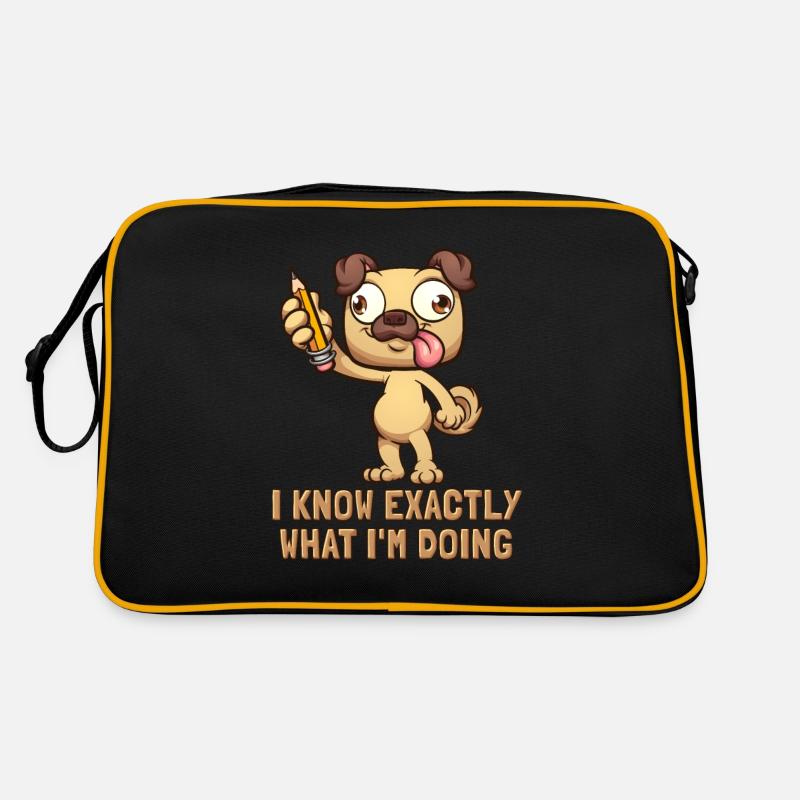 I Know Exactly What I'm Doing Rüde Vierbeiner Retro Tasche