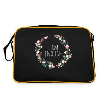I Am Enough Ich Bin Genug Affirmation Achtsamkeit - Retro Tasche - Schwarz/Gold - Hinten
