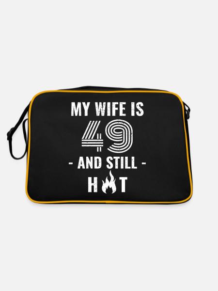 49 years birthday wife gift - Retro Bag - black/gold - Back