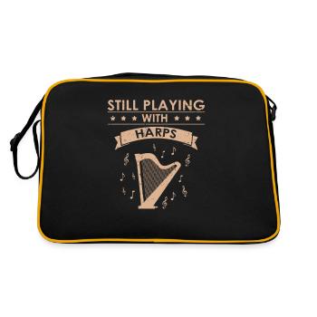 Conception de harpe pour harpiste et joueur de harpe - Sac Retro - noir/or - Dos