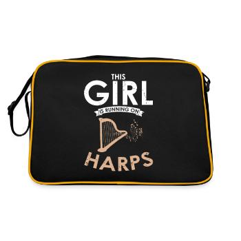 Conception de harpe pour harpiste et joueur de harpe - Sac Retro - noir/or - Dos