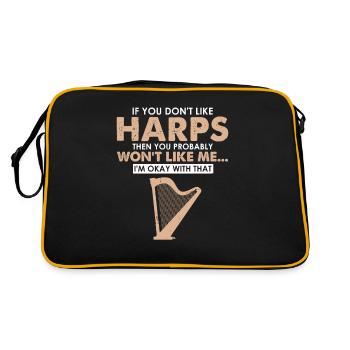 Conception de harpe pour harpiste et joueur de harpe - Sac Retro - noir/or - Dos