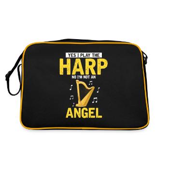 Conception de harpe pour harpiste et joueur de harpe - Sac Retro - noir/or - Dos
