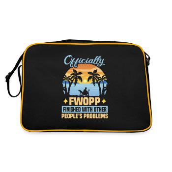 Pensionierung Geschenkidee Rentner Arbeitskollege - Retro Tasche - Schwarz/Gold - Hinten