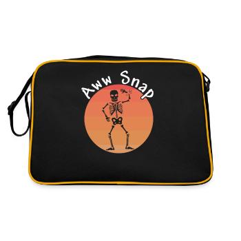 Gebrochener Arm Spruch - Ambruch Fraktur Gipsarm - Retro Tasche - Schwarz/Gold - Hinten
