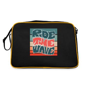 Surfez sur la vague | Surfer Planche à voile Kitesurf - Sac Retro - noir/or - Dos