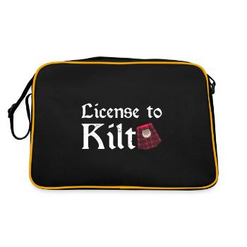Costume de kilt écossais Saying - Jupe écossaise - Sac Retro - noir/or - Dos