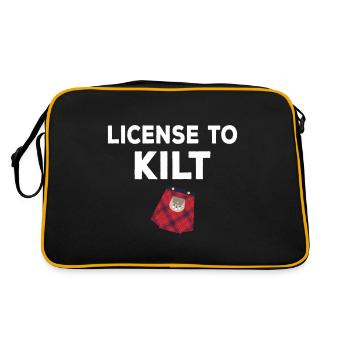 Costume de kilt écossais Saying - Jupe écossaise - Sac Retro - noir/or - Dos