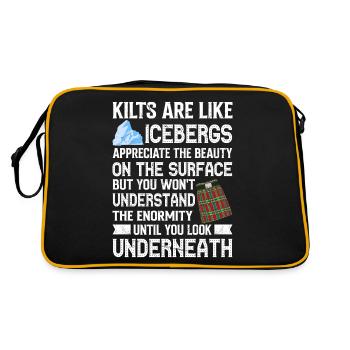 Costume de kilt écossais Saying - Jupe écossaise - Sac Retro - noir/or - Dos