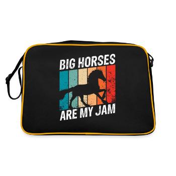 Cydesdale Rider et dessin de cheval de trait - Sac Retro - noir/or - Dos