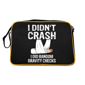 Gravity Checks - Knochenbruch Fraktur Armbruch - Retro Tasche - Schwarz/Gold - Hinten