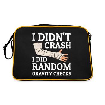 Gravity Checks - Gipsarm Armbruch Knochenbruch - Retro Tasche - Schwarz/Gold - Hinten