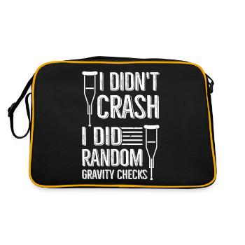 Gravity Checks - Knochenbruch Fraktur - Retro Tasche - Schwarz/Gold - Hinten