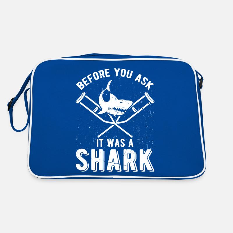 Before You Ask It Was A Shark - Knochenbruch Retro Tasche