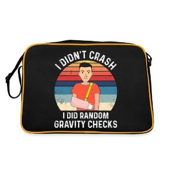 Gravity Checks - Knochenbruch Fraktur Gebrochener - Retro Tasche - Schwarz/Gold - Hinten