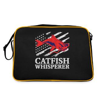 Catfish Whisperer - Wels Catfish Hunter - Retro Tasche - Schwarz/Gold - Hinten