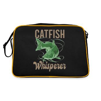 Catfish Whisperer - Wels Catfish Hunter - Retro Tasche - Schwarz/Gold - Hinten