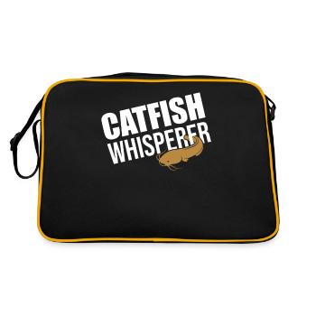 Catfish Whisperer - Wels Catfish Hunter - Retro Tasche - Schwarz/Gold - Hinten