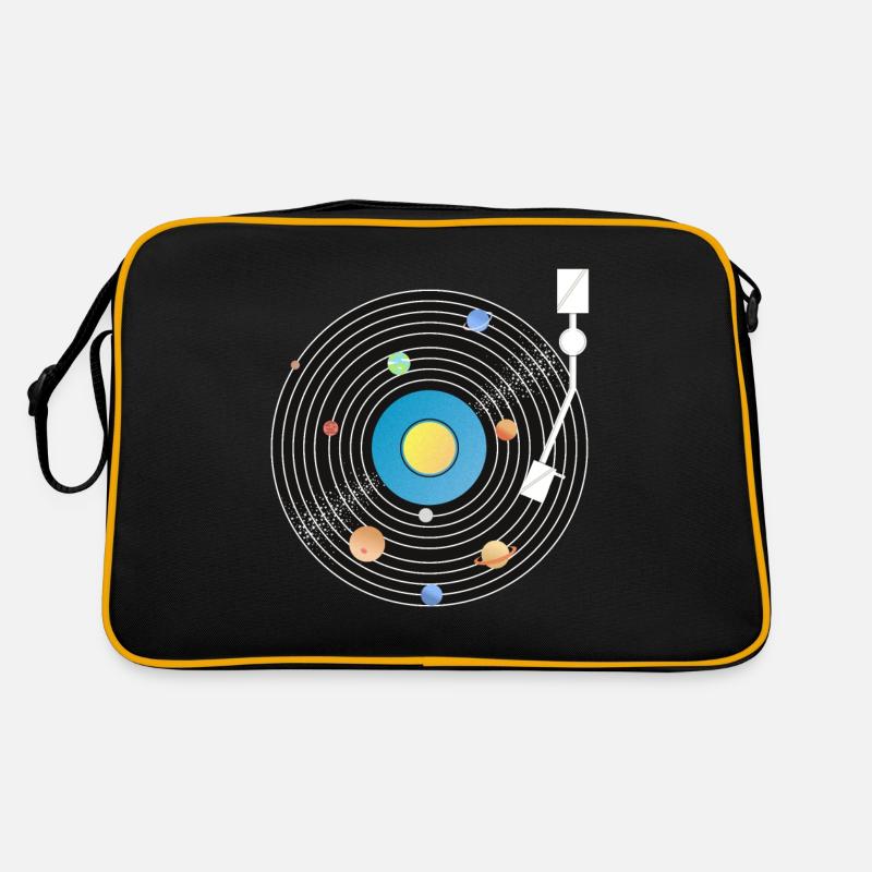 Solar System Vinyl Record - Retro Bag - black/gold