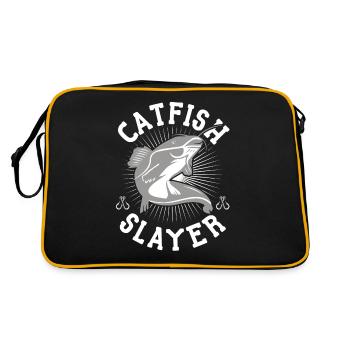 Wels Slayer - Wels Catfish Hunter - Retro Tasche - Schwarz/Gold - Hinten