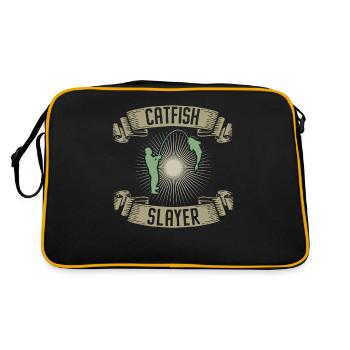 Wels Slayer - Wels Catfish Hunter - Retro Tasche - Schwarz/Gold - Hinten