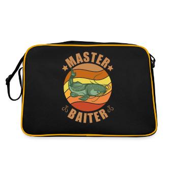 Master Baiter - Wels Catfish Angler Fischen Angeln - Retro Tasche - Schwarz/Gold - Hinten