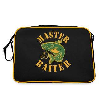 Master Baiter - Wels Catfish Angler Fischen Angeln - Retro Tasche - Schwarz/Gold - Hinten