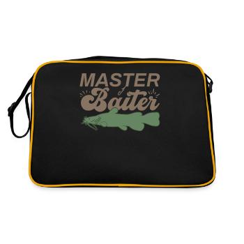 Master Baiter - Wels Catfish Angler Fischen Angeln - Retro Tasche - Schwarz/Gold - Hinten
