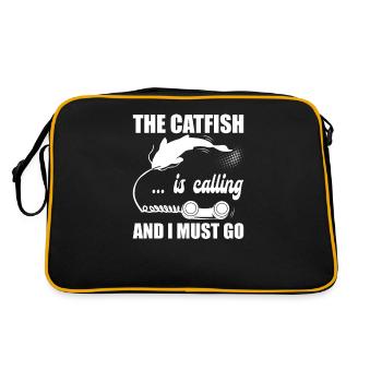 Catfish Telefonanruf - Blue Catfish Slayer - Retro Tasche - Schwarz/Gold - Hinten
