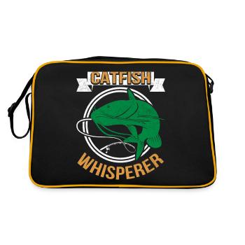 Catfish Whisperer - Wels Catfish Hunter - Retro Tasche - Schwarz/Gold - Hinten