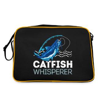 Catfish Whisperer - Wels Catfish Hunter - Retro Tasche - Schwarz/Gold - Hinten