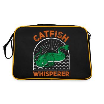 Catfish Whisperer - Wels Catfish Hunter - Retro Tasche - Schwarz/Gold - Hinten