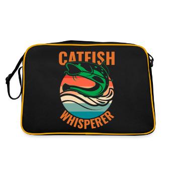 Catfish Whisperer - Wels Catfish Angler Angelrute - Retro Tasche - Schwarz/Gold - Hinten
