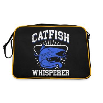 Catfish Whisperer - Wels Catfish Hunter - Retro Tasche - Schwarz/Gold - Hinten