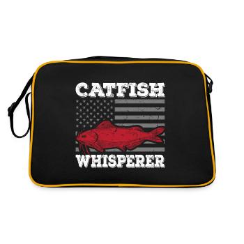 Catfish Whisperer - Wels Catfish Hunter - Retro Tasche - Schwarz/Gold - Hinten