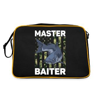 Master Baiter - Wels Catfish Hunter - Retro Tasche - Schwarz/Gold - Hinten