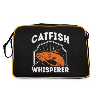 Catfish Whisperer - Wels Catfish Hunter - Retro Tasche - Schwarz/Gold - Hinten